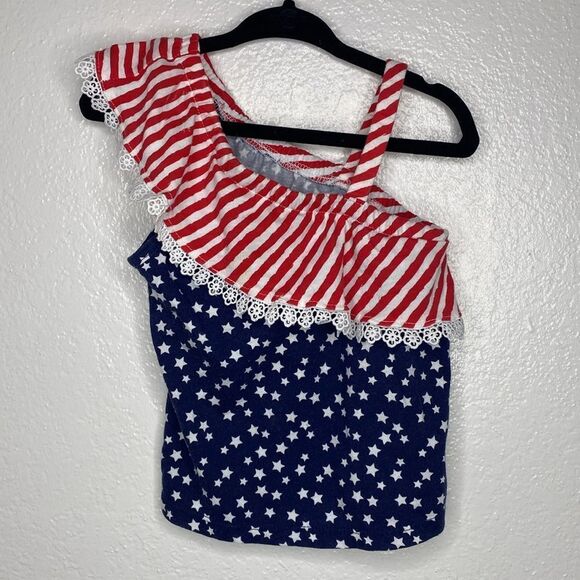 Fourth Of July Outfit Bundle USA Stars & Stripes Shorts and Tank Top 2/4T - Picture 4 of 8